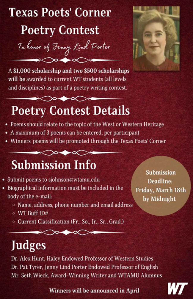 TX poetry corner contest Mar 2022